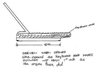 This is one of many sketches by reader Alan Pong showing how he would design a modern Psion 5mx. He is adamant that the new device have the same sliding keyboard-display as the original.