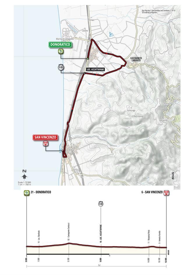 The map of the team time trial