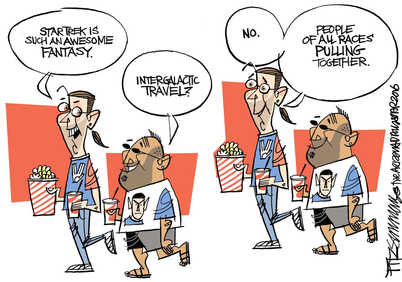 Editorial cartoon U.S. Star Trek fantasy