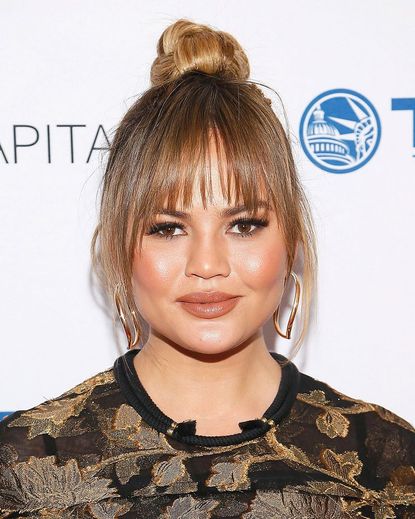 Chrissy Teigen's Feathered Bangs
