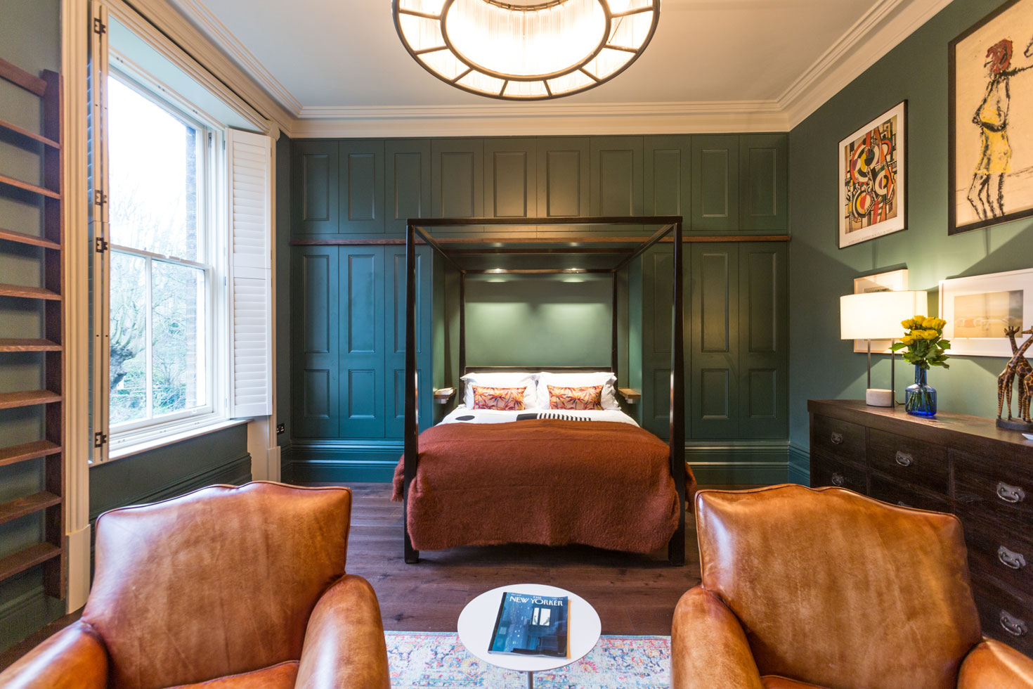 bedroom with wall panelling