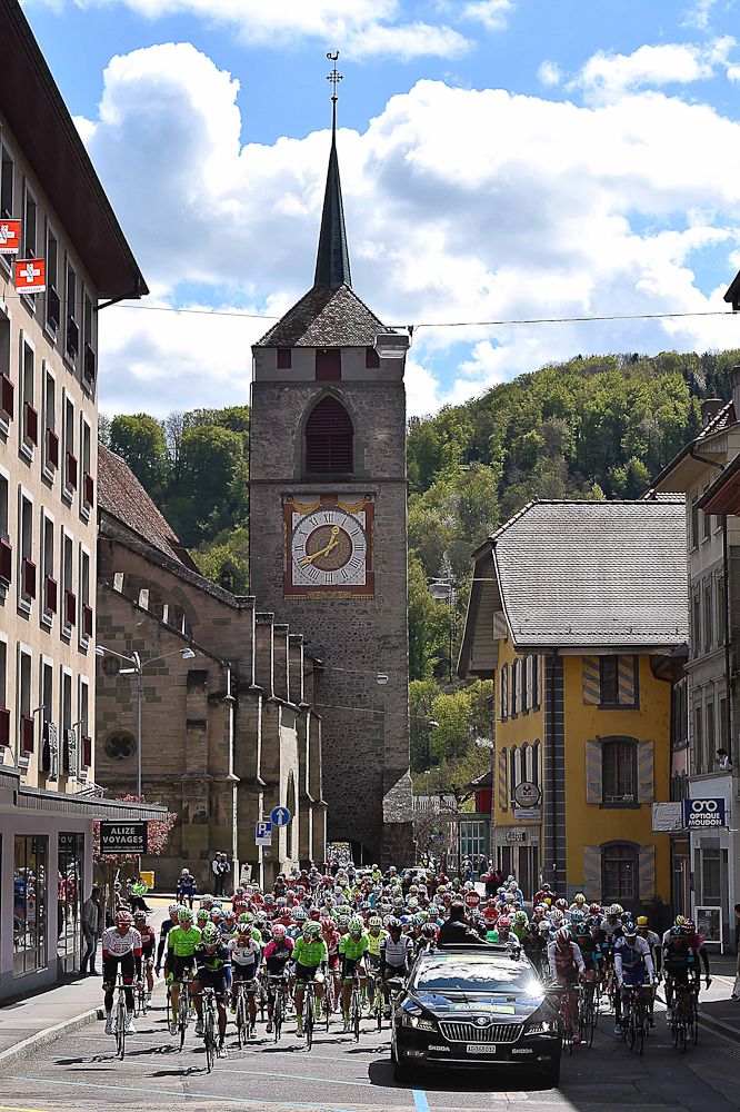 Scenery from along the route of stage 4 at the Tour de Romandie.
