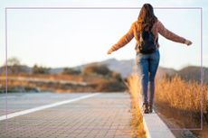 Teen walking on her own