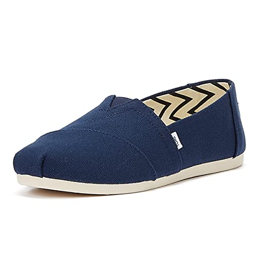 Toms Womens Recycled Cotton Alpargata Loafer Flat, Navy, 5.5 Uk