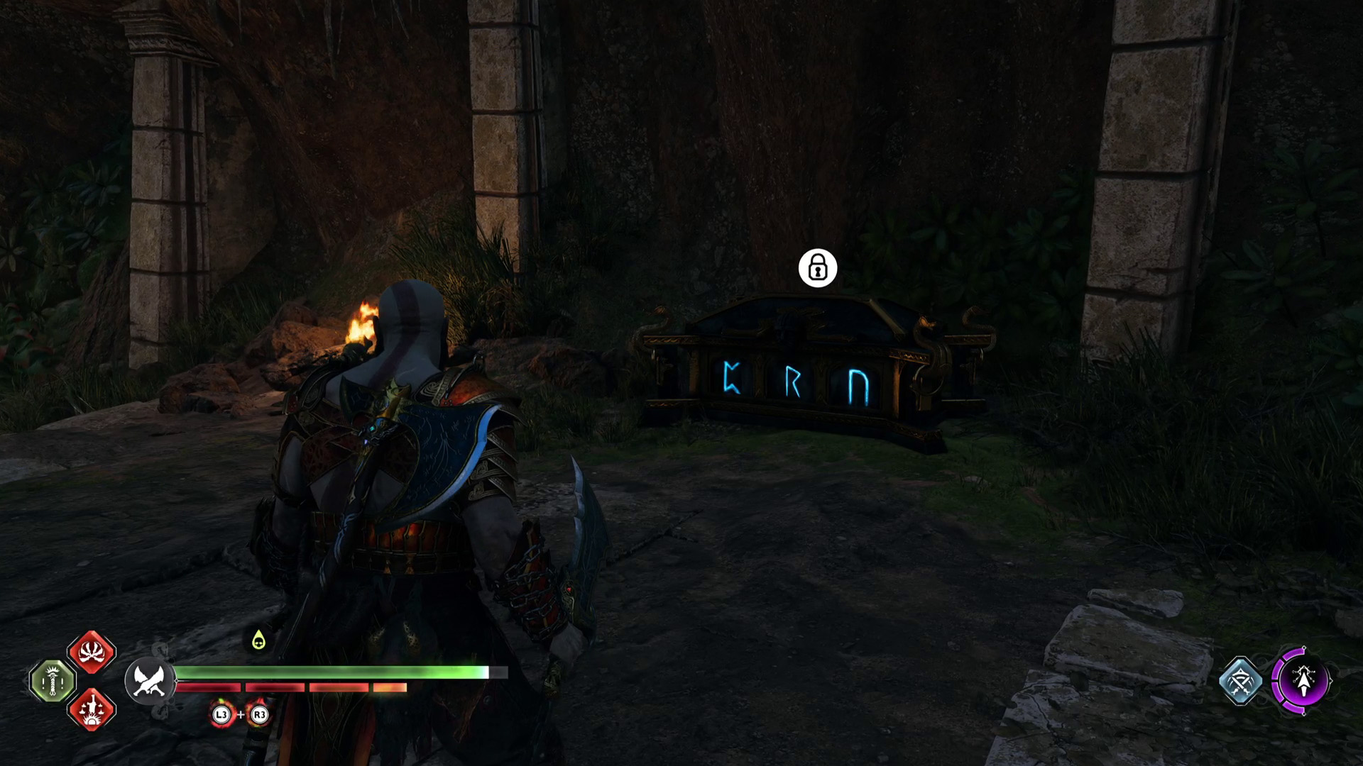 God of War Ragnarok Sinkholes Nornir chests in the Vanaheim crater area
