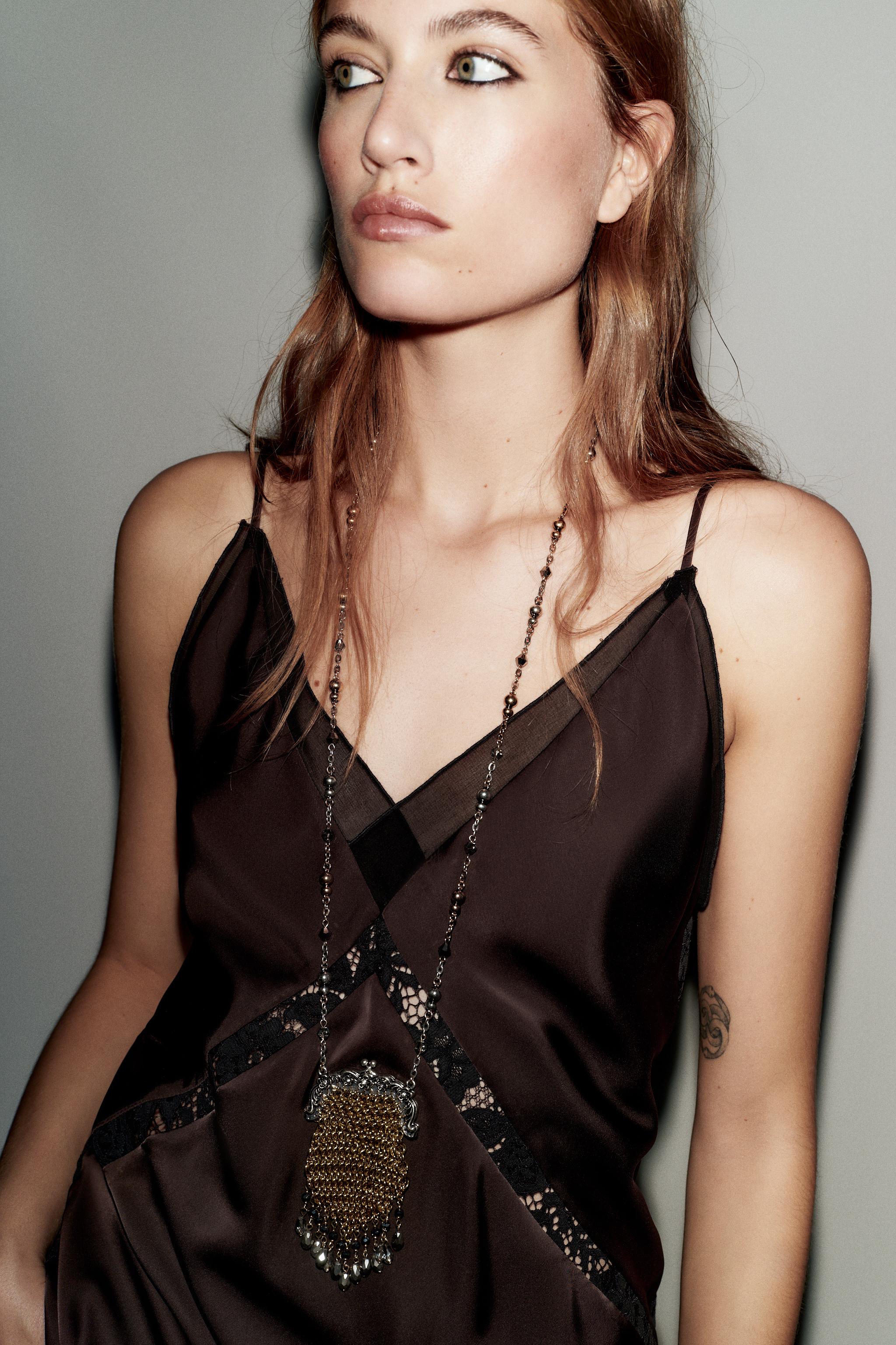 Combined Jeweled Bag Necklace