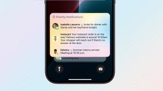 Priority notifications in an Apple Intelligence screenshot