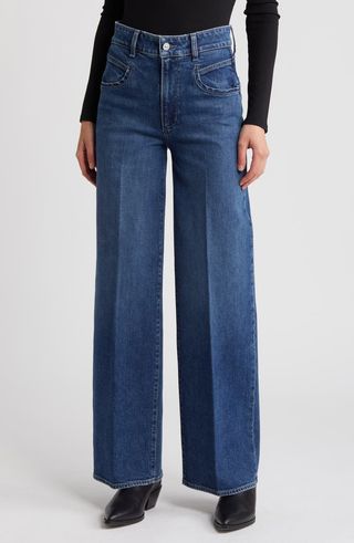 Sasha Seamed Pocket High Waist Wide Leg Jeans