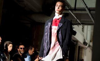 Male model wearing Yohji Yamamoto clothes