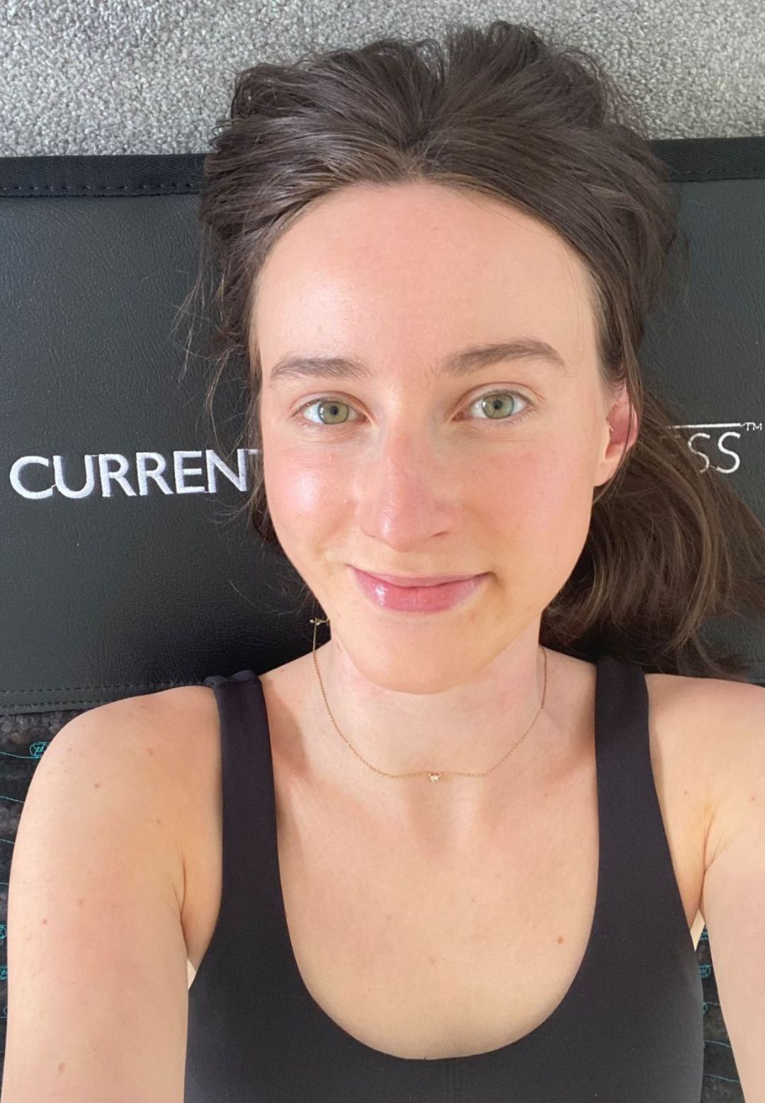 Health writer Katie trying the CurrentBody PEMF mat at home