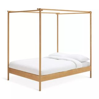 Habitat Akari 4 Poster Kingsize Wooden Bed Frame - Natural