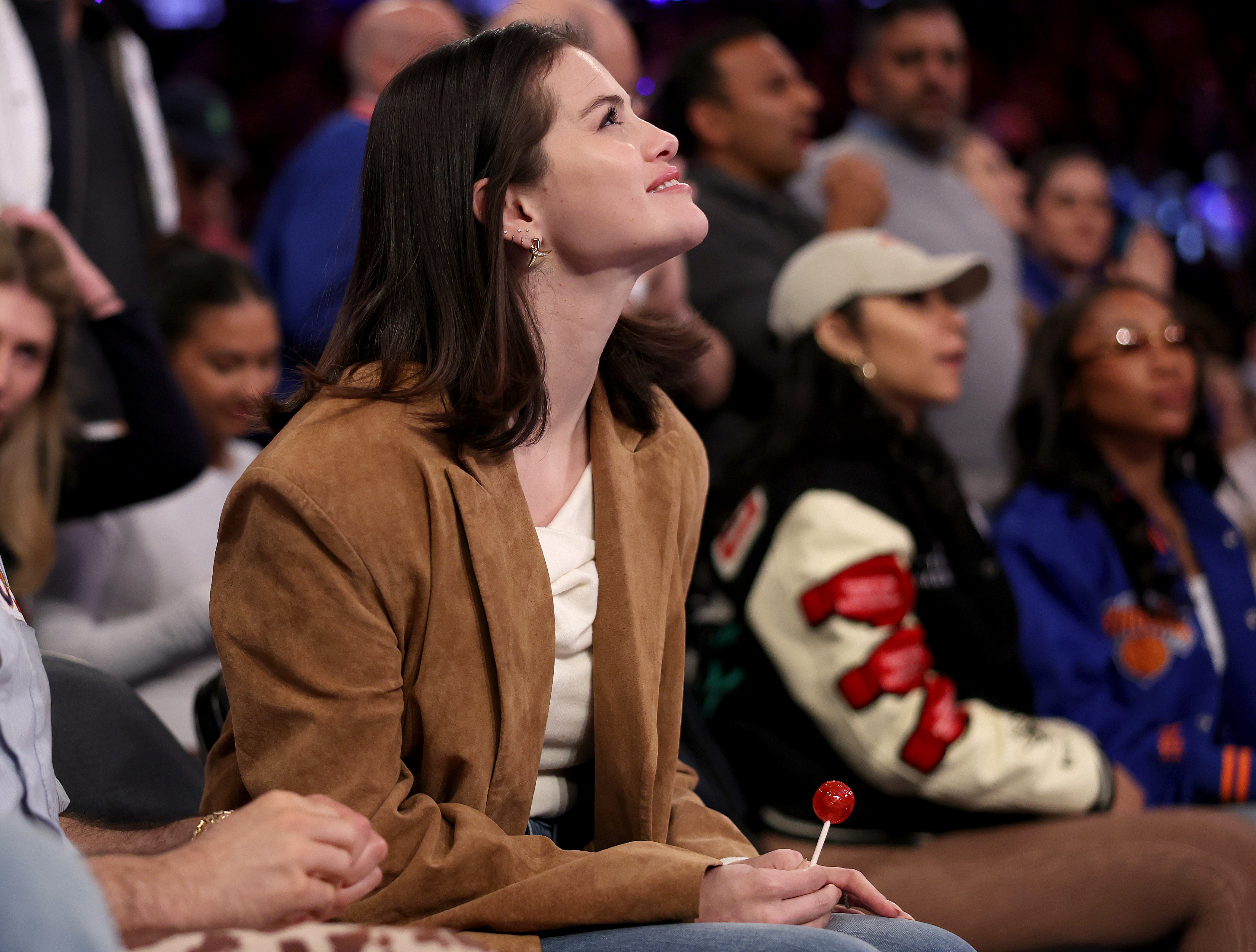 Selena Gomez at the April 2025 Lakers game