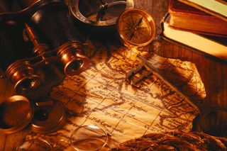 explorer's map and compass 