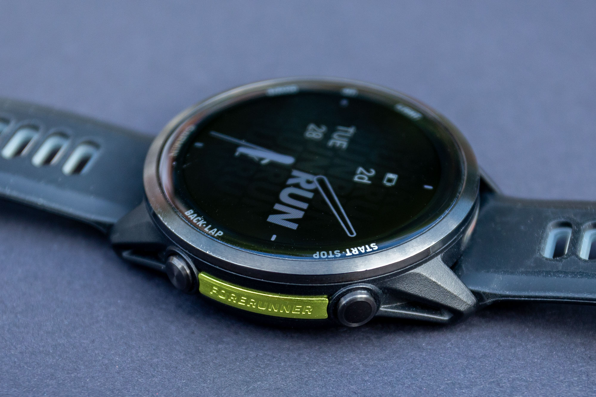 Garmin Forerunner 970 shot three-quarters on from the side