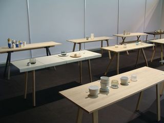 'Table, Cup and Glass' exhibition stand for Aalto University School of Art & Design
