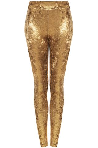 Topshop Gold Foil Velvet Leggings, £28