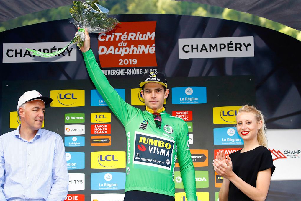 Wout van Aert in the final green jersey at the Criterium du Dauphine