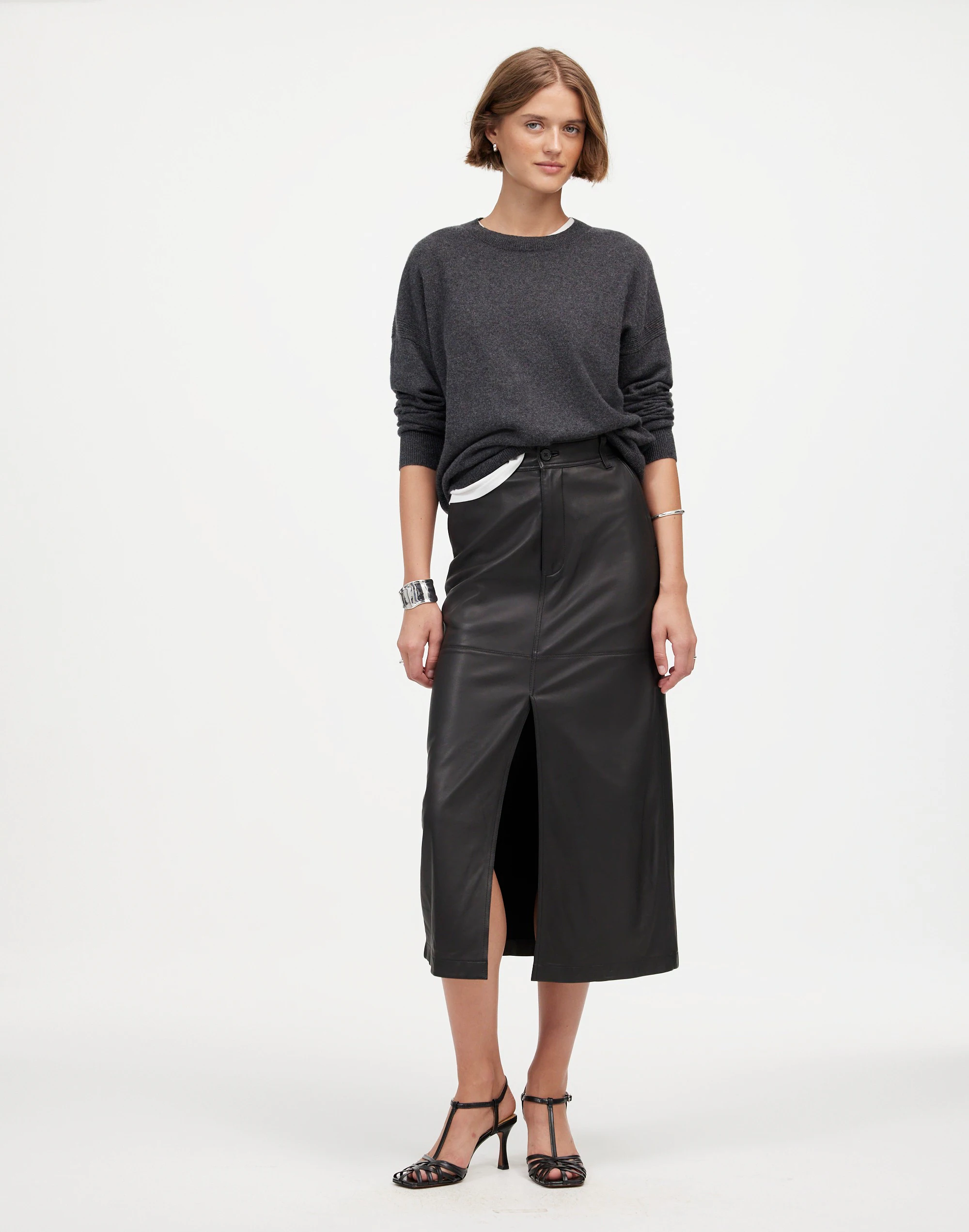 Leather Midi Skirt
