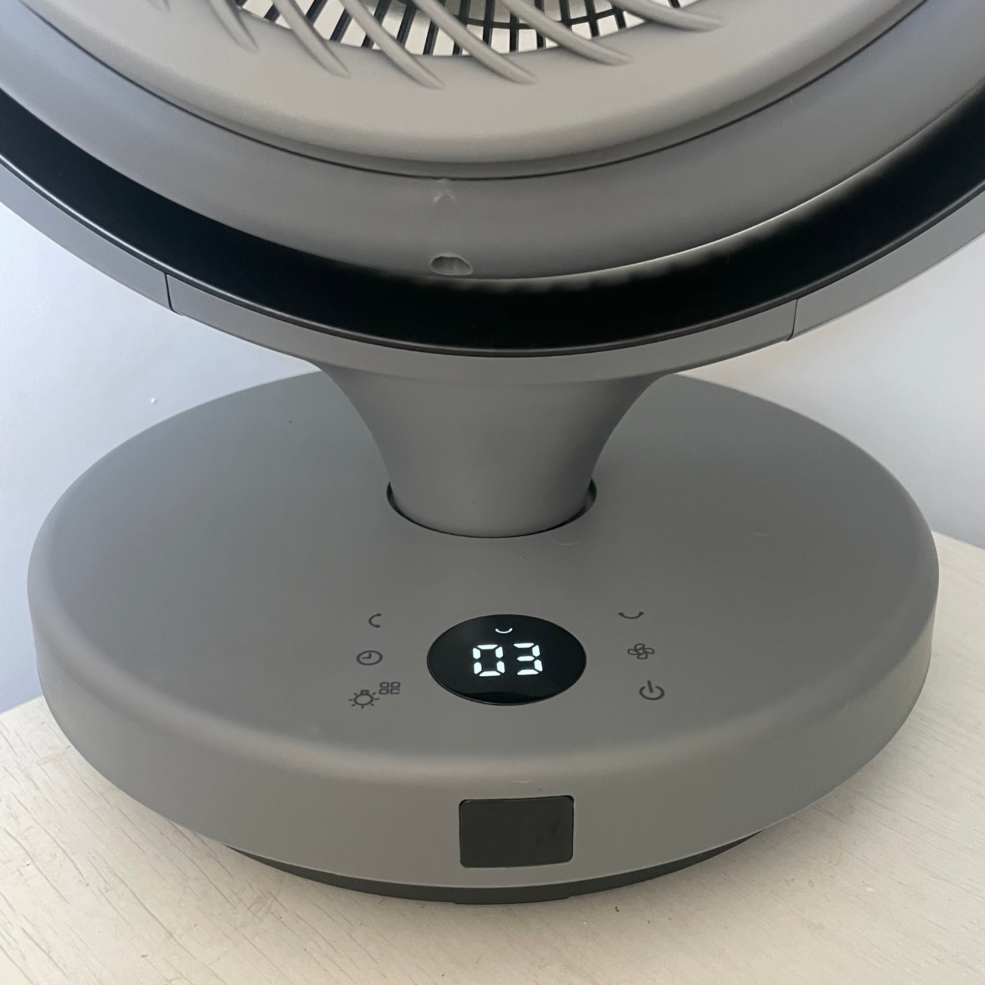 Close up of the controls of the GoodHome 8 24W Remote Controlled Table Fan