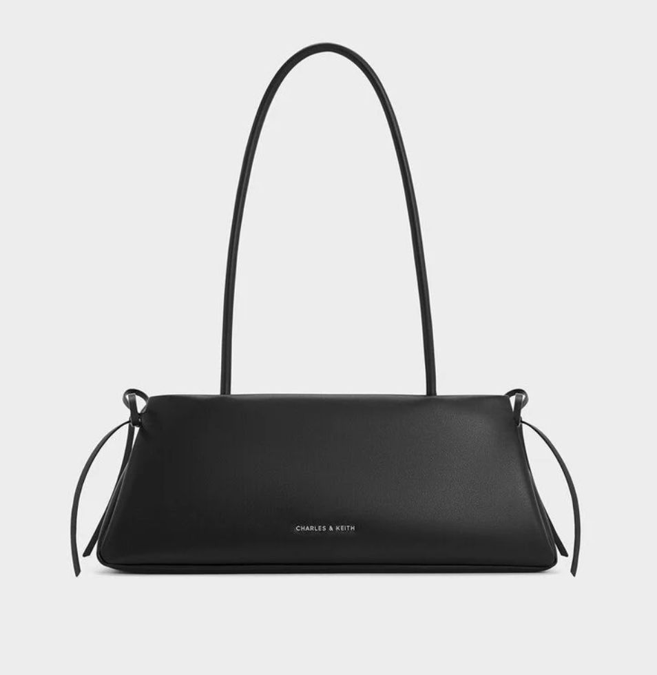 Charles &amp;amp; Keith, Hazel Bow Elongated Trapeze Shoulder Bag