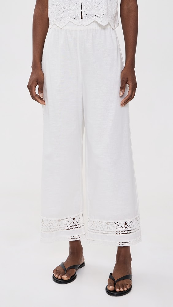 Z Supply Scout Embroidered Pants - White