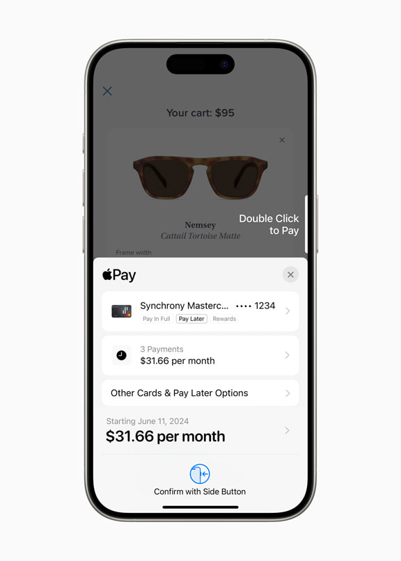 An image of Apple Pay's new options