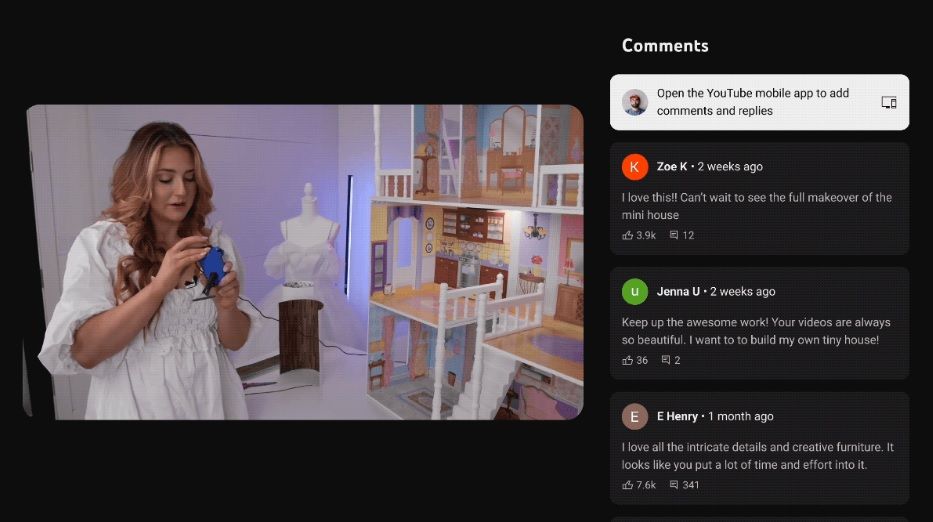 Users can interact with additional pieces of content with YouTube's TV redesign without having it block their video.