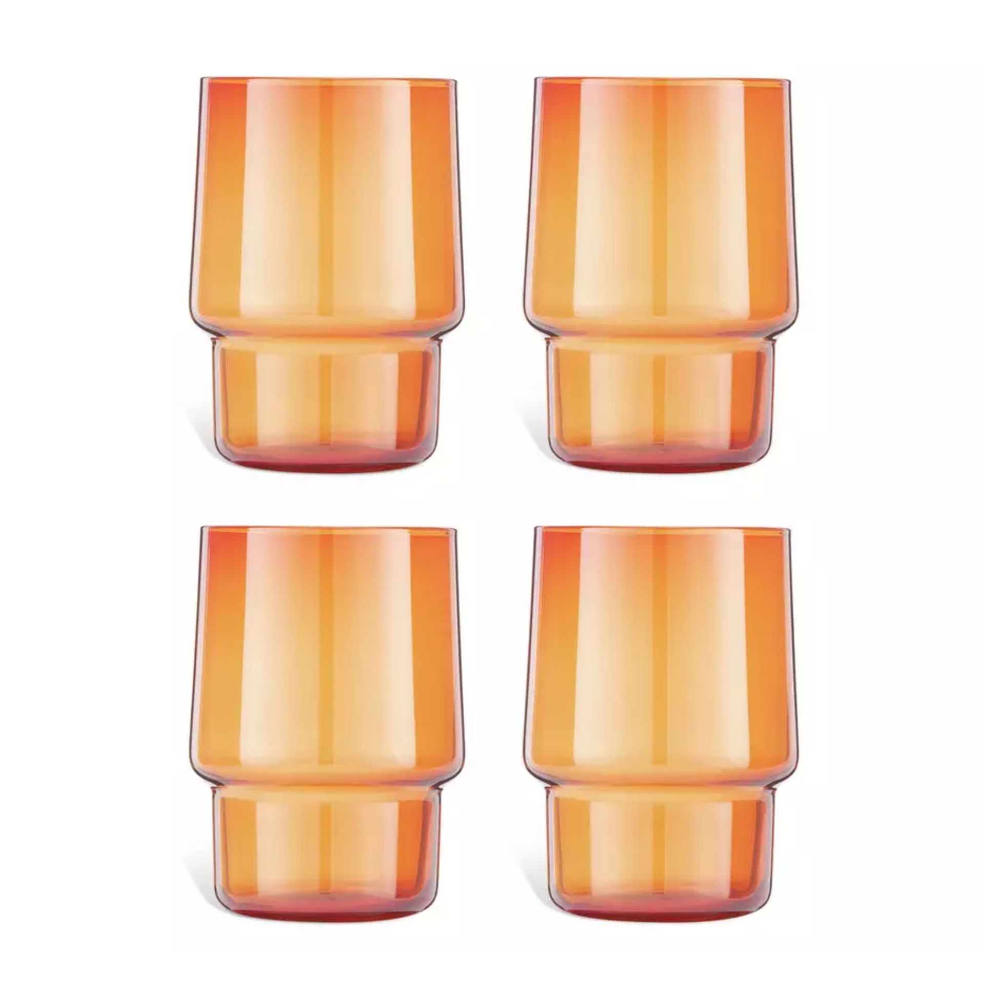 Stackable tumbler glasses