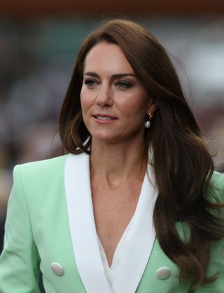 Kate Middleton in mint green blazer at Wimbledon