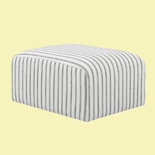 Nerina Coastal Cotton Large Woven Stripe Pouffe