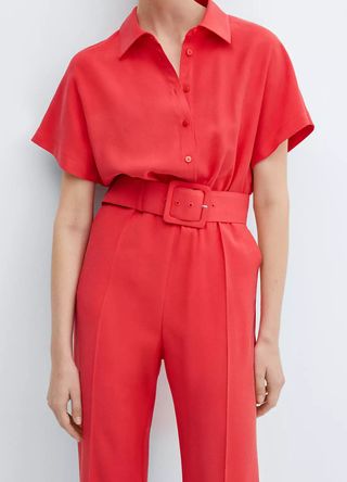 Mango Nantes Belt Jumpsuit