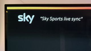 A TV showing the Sky Sports Live Sync feature