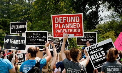 Protestors demand the defunding of Planned Parenthood