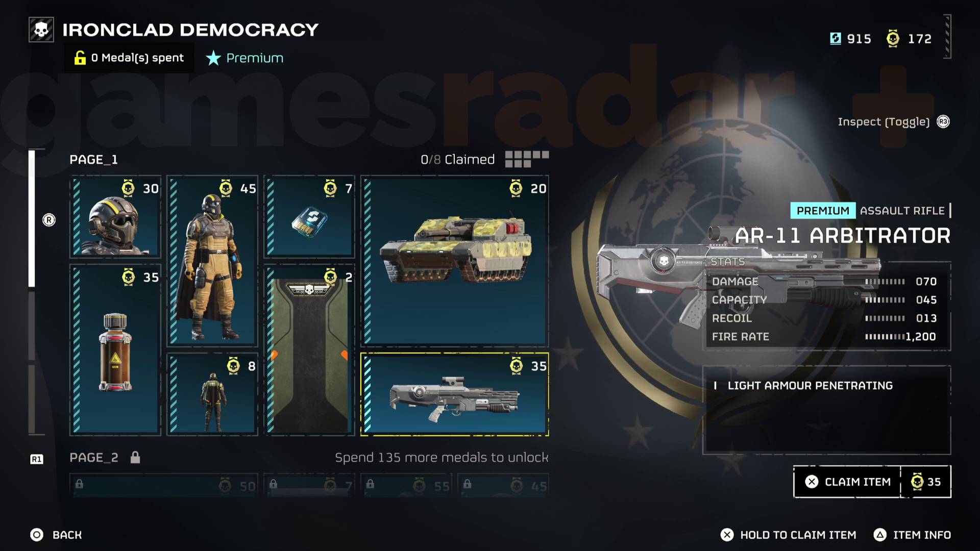 Helldivers 2 Ironclad Democracy Warbond AR-11 Arbitrator assault rifle with underbarrel shotgun