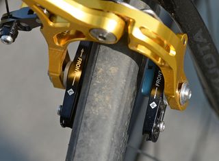 Brake detail showing trimmed down brake blocks.
