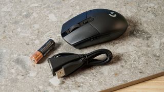 Photograph of the Logitech G305 Lightspeed wireless gaming mouse