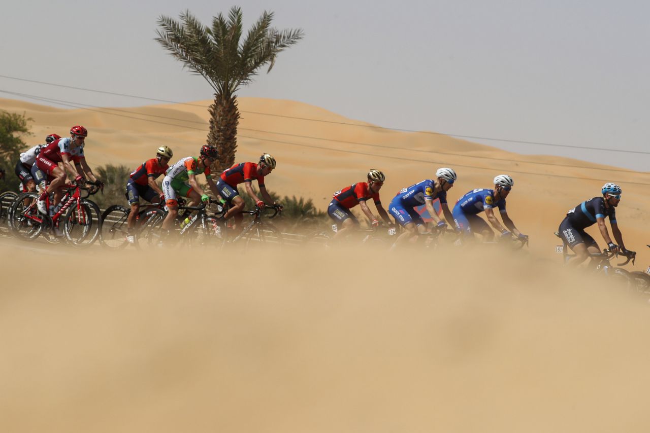 The riders raced through the sand dunes south of the city