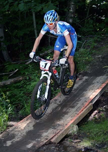 Catherine Pendrel (Luna Women's MTB) took over the race lead from team mate Katarina Nash on lap one