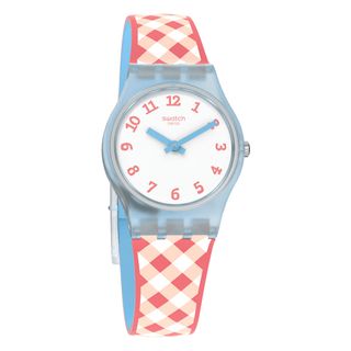 best watches for women Swatch watch in picnic print
