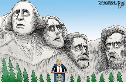 Political Cartoon U.S. Trump Mt. Rushmore