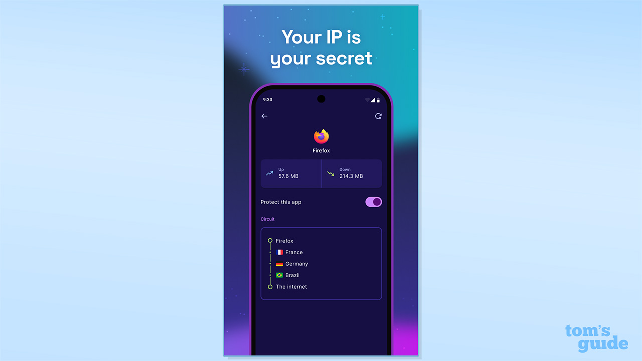Tor VPN Beta Google Play Store image showing a circuit VPN traffic will travel through