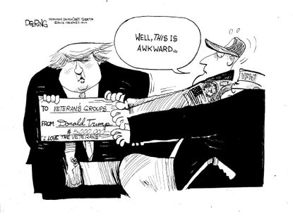 Political Cartoon U.S. Trump Veterans
