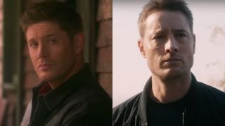 L to R: Jensen Ackles as Dean Winchester in Supernatural, Justin Hartley as Colter Shaw in Tracker.