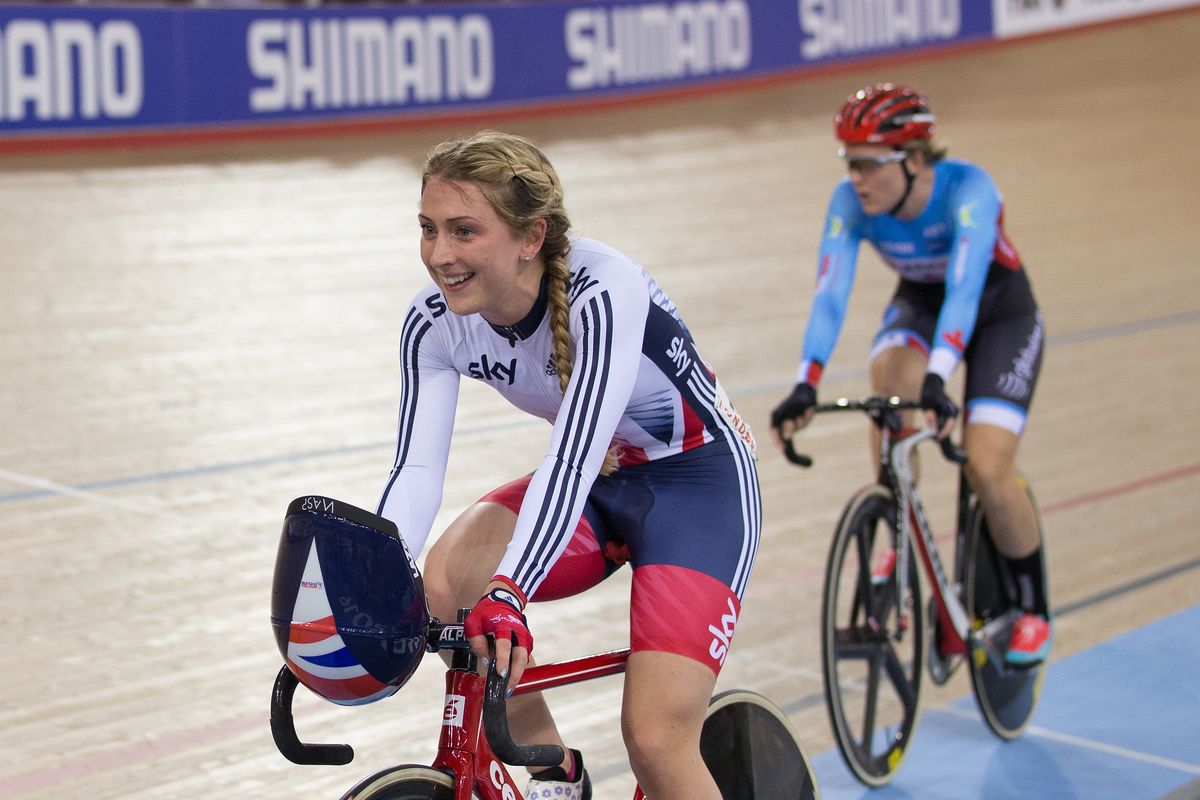 Laura Trott (Great Britain) took gold in the scratch race