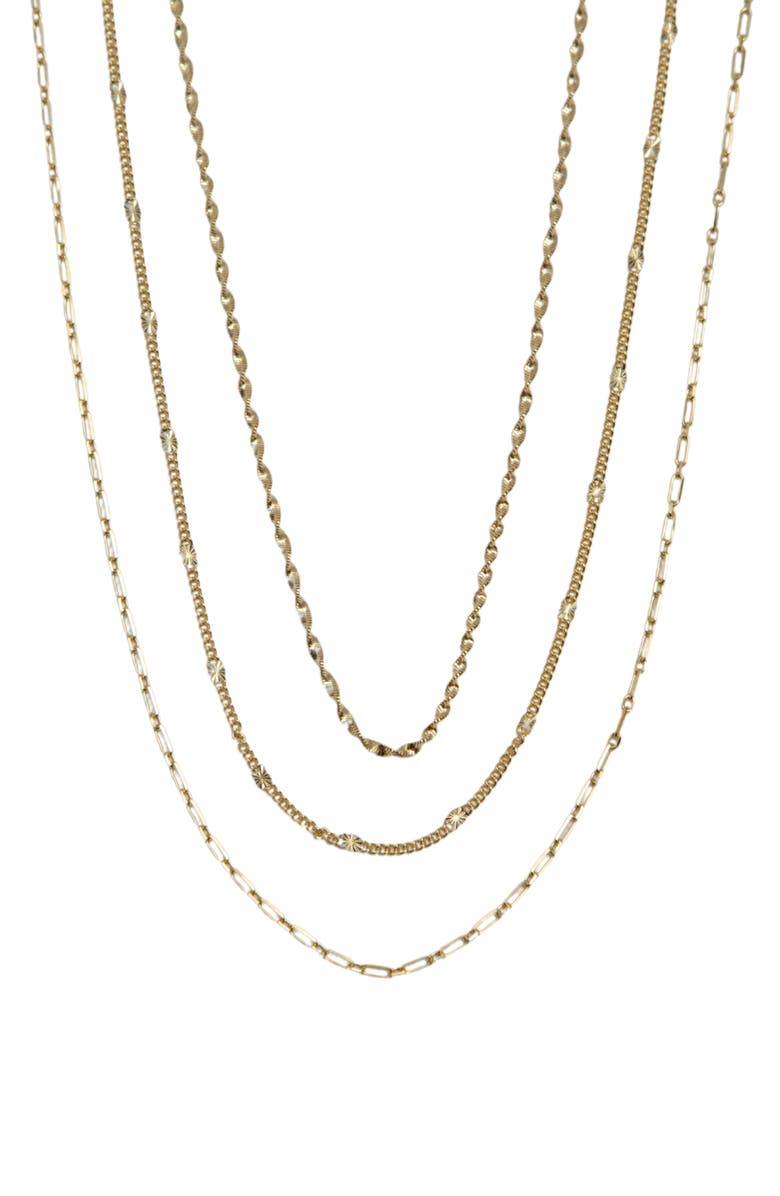 Multistrand 18k Gold Plate Sterling Silver Layered Necklace