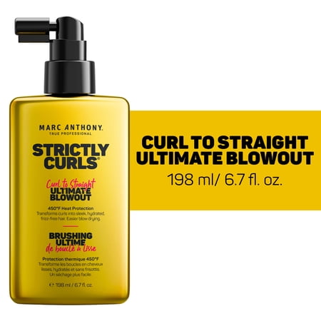Marc Anthony Strictly Curls, Curl to Straight Ultimate Blowout Heat Protective Spray, 6.7 Fl Oz