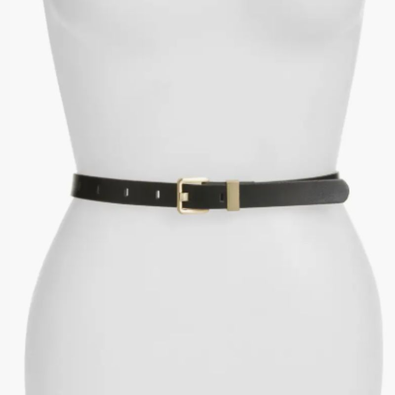 thin black waist belt