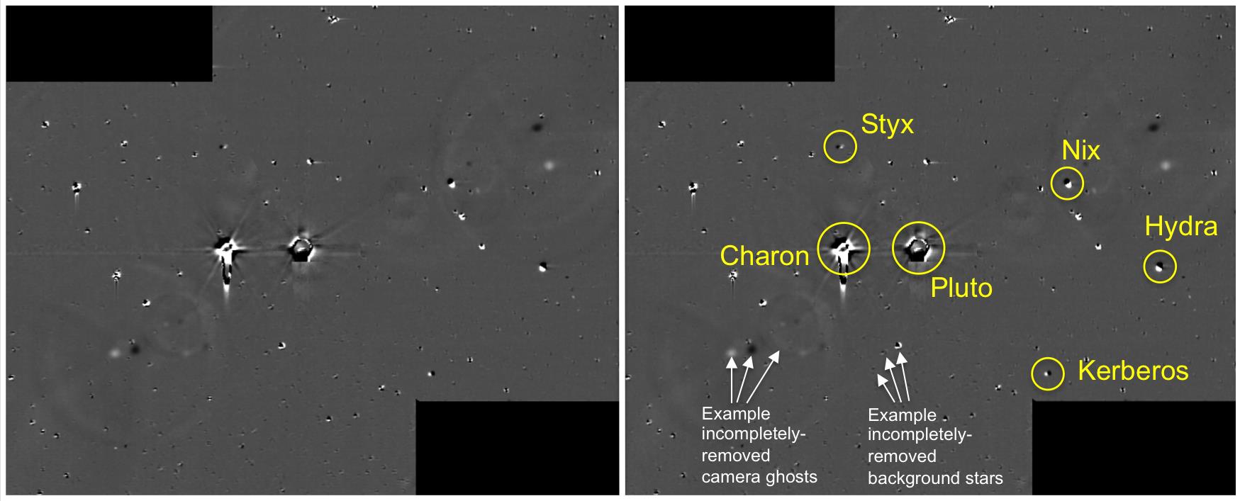 Pluto&#039;s Moons: Hazard Search Images