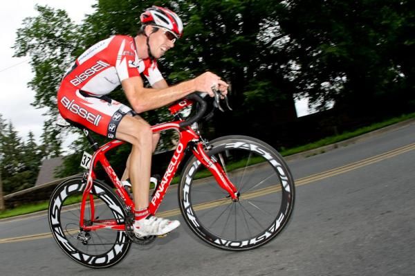 Jeremy Vennell (Bissell) rode well at only "23 seconds back on the leader.