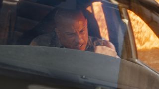 Vin Diesel in car in Fast X
